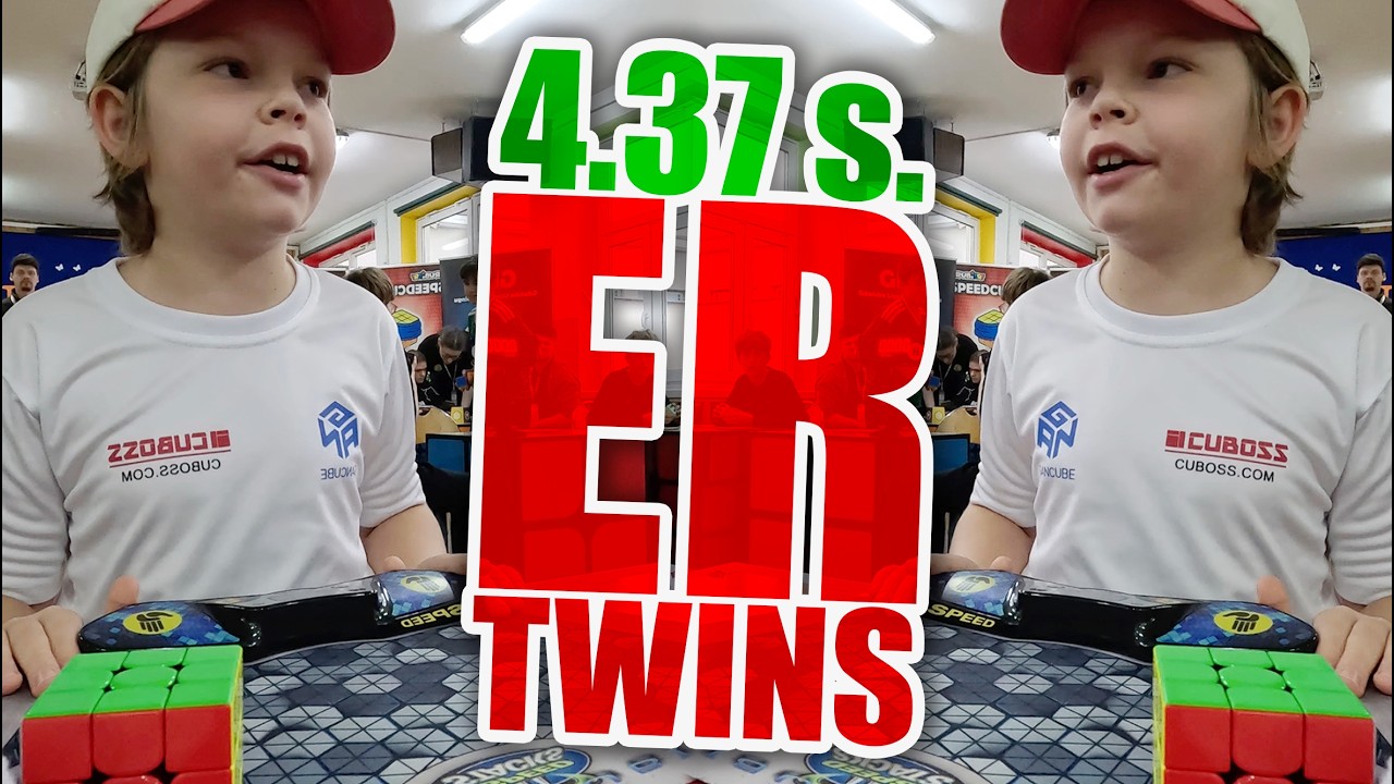 Official WCA Rubik's cube European Record! 3x3x3 - 4.37 s. AVG by Teodor Zajder. ER twins.