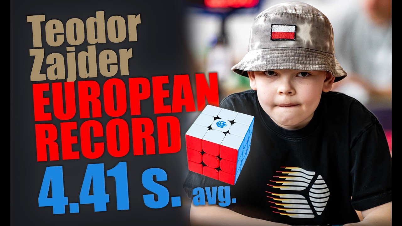 Official WCA Rubik's cube European Record! 3x3x3 - 4.41 s. AVG by Teodor Zajder.